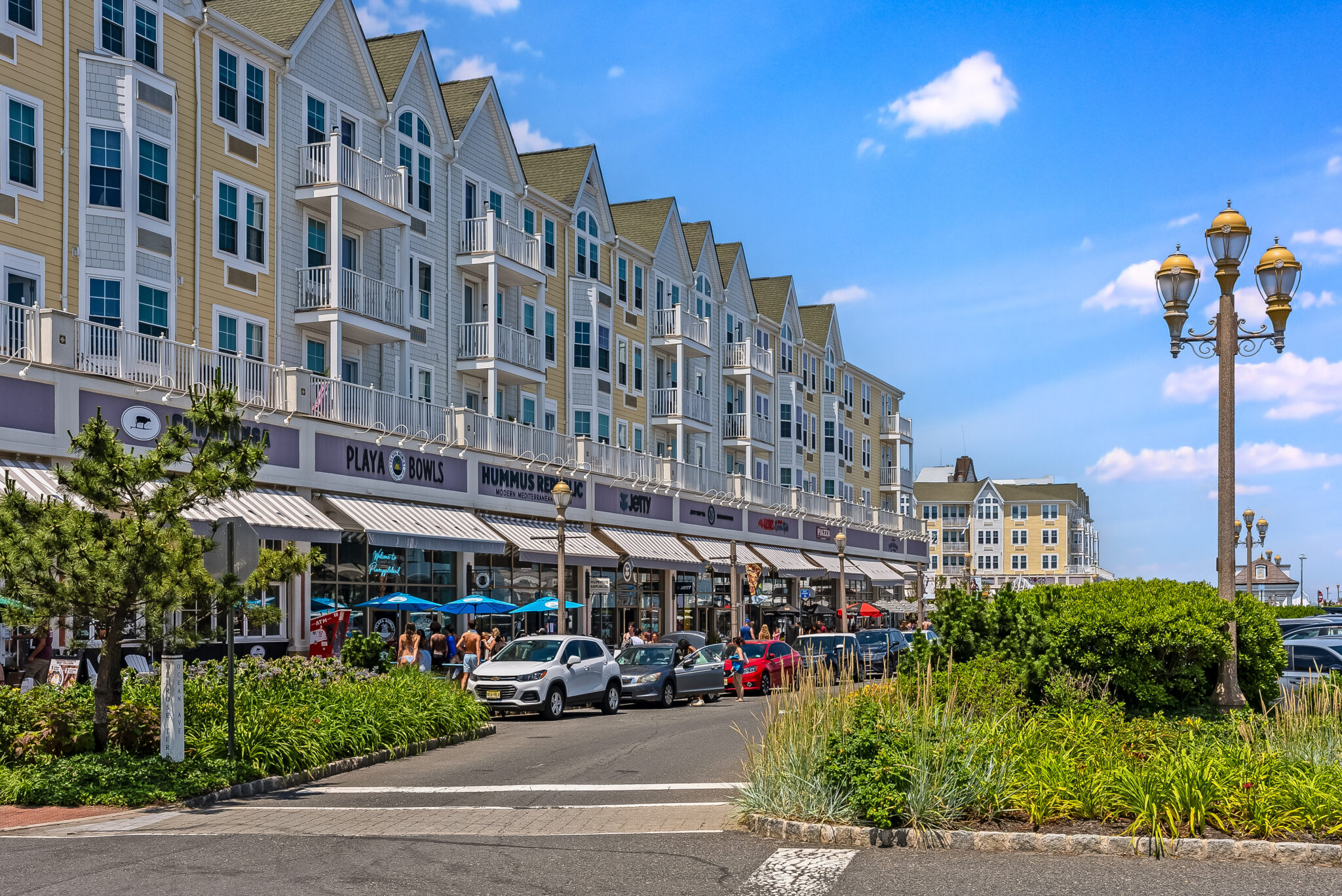Pier Village oceanfront boardwalk in Long Branch, New Jersey